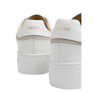 REISS Francesca Leather Low-Top Trainers